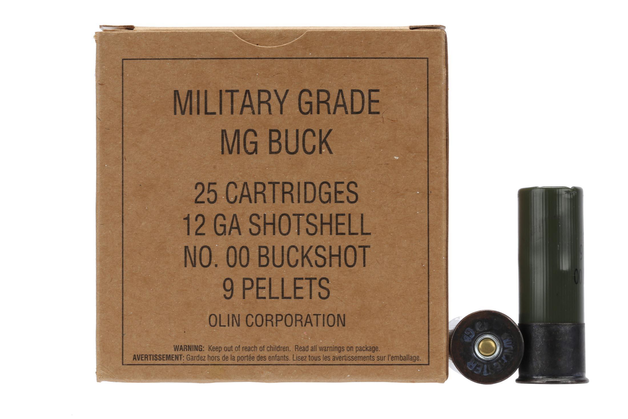 Winchester Military Grade 12ga 2.75" Buckshot 00 9 Pellets Box of 25